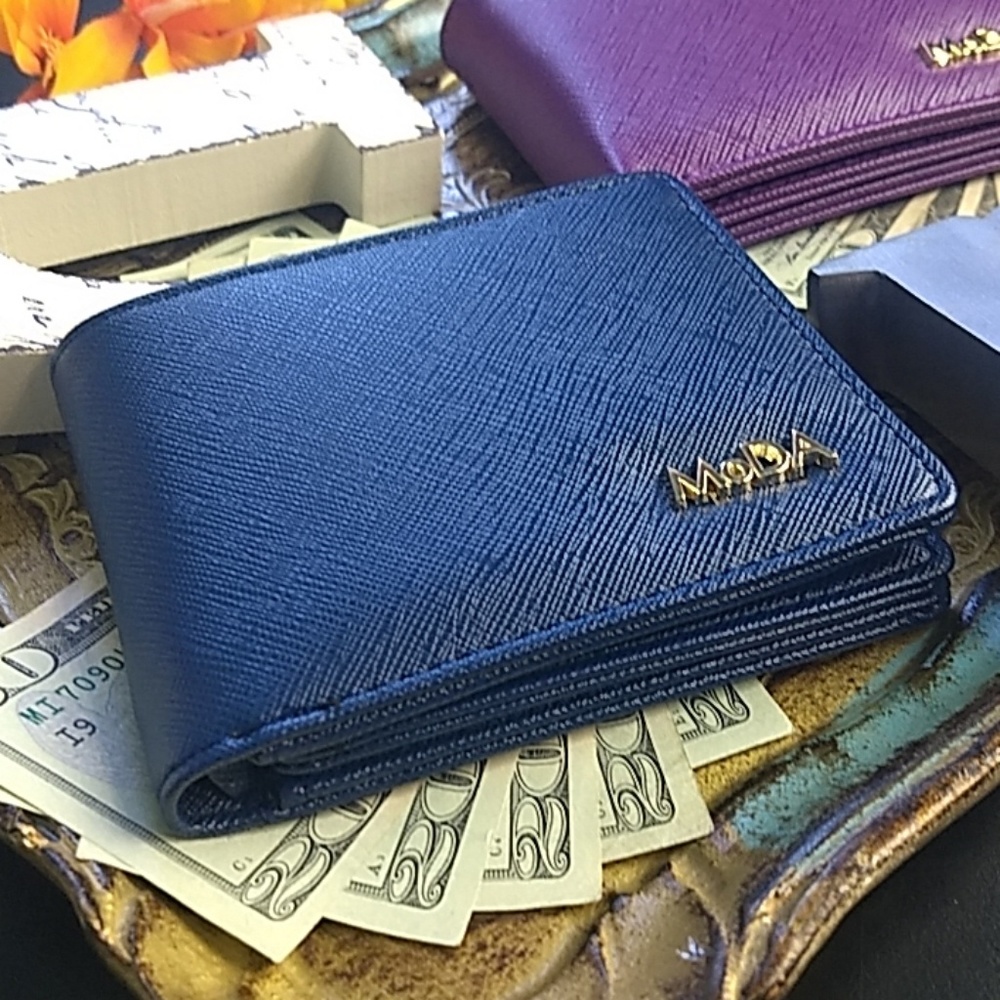 LAST ONE BLUE CLASS 💲STASH Classic bifold wallets by MoDA NY